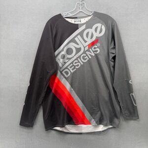 Troy Lee Designs Motocross Jersey Mens Medium Long Sleeve MTB Black Grey Red